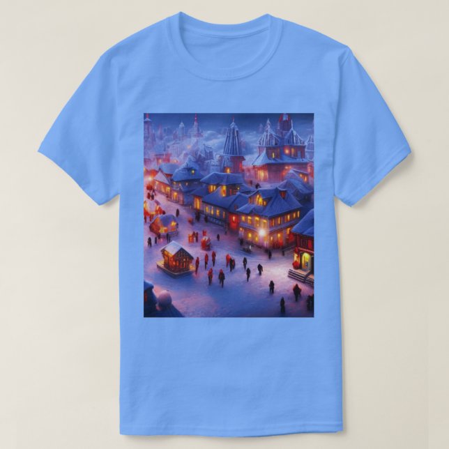 T-shirt village d'hiver (Design devant)