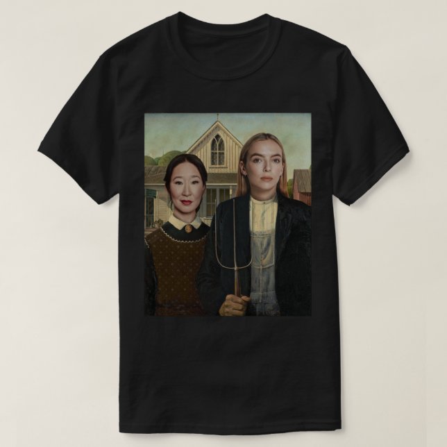 T-shirt Villanelle et Eve American Gothique Killing Eve (Design devant)