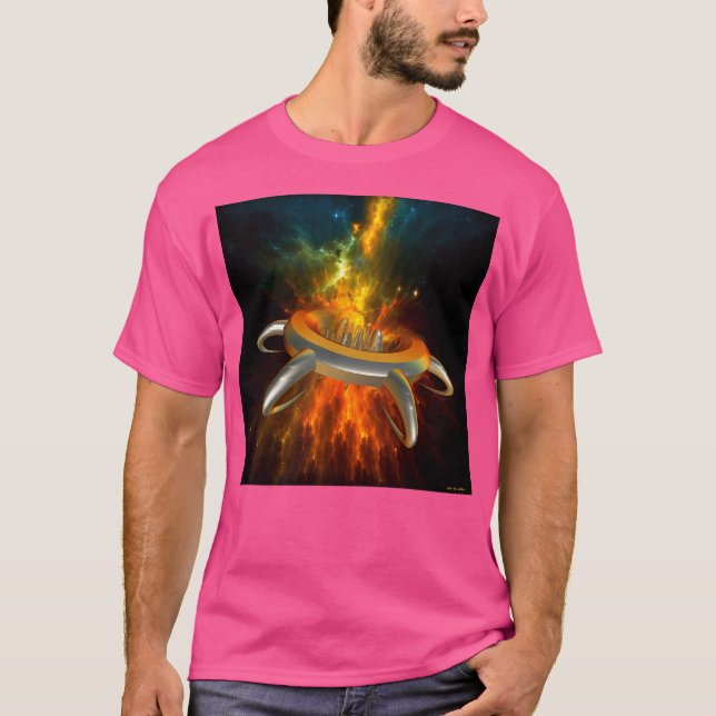 T-shirt Ville Alien dans l'espace (Devant)