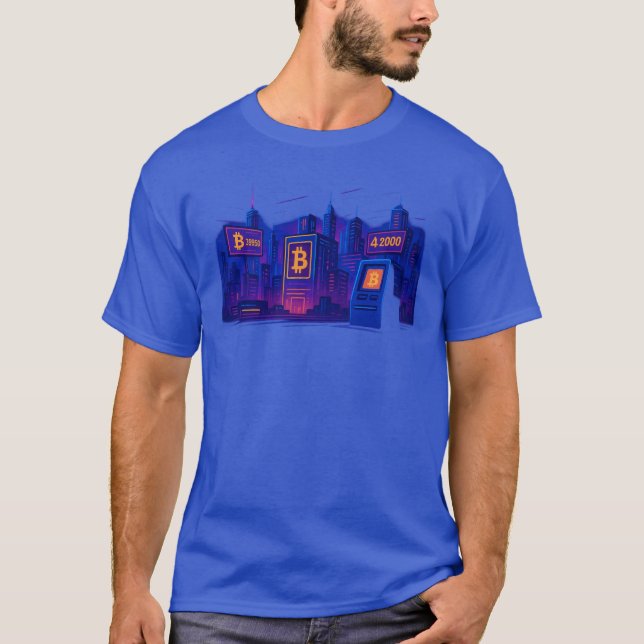 T-shirt Ville Bitcoin Futuriste (Devant)