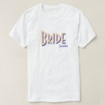 T-shirt Ville Chic Pale Orange Mariée<br><div class="desc">Nos chemises City Chic en orange pâle cette est pour la BRIDE dans la police retro tendance Guest Check. Choisissez votre tenue de folie — t-shirt, tee-shirt surdimensionné pour un couvre-maillot de bain ou chemise de sommeil, sweatshirt ou sweat - shirt à capuche. Que ce soit pour le brunch, la...</div>