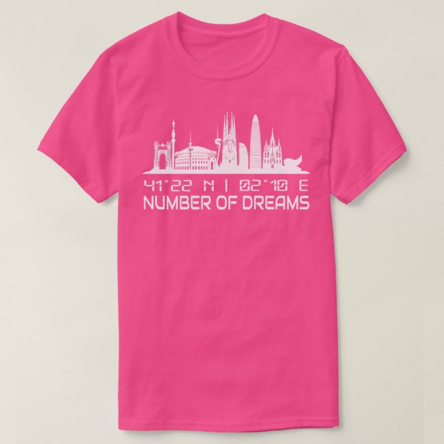 T-shirt Ville Coordonnées GPS de Barcelone Skyline (Design devant)