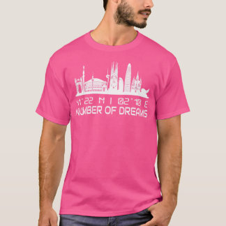 T-shirt Ville Coordonnées GPS de Barcelone Skyline