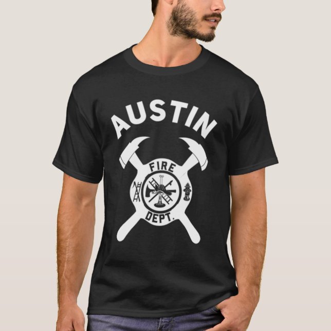 T-shirt Ville D'Austin Incendie Dept Texas Firefighter (Devant)