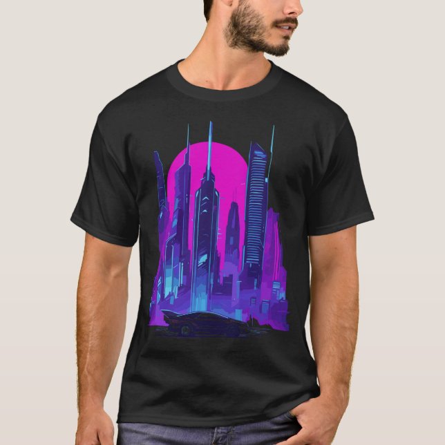 T-shirt Ville de Cyberpunk (Devant)