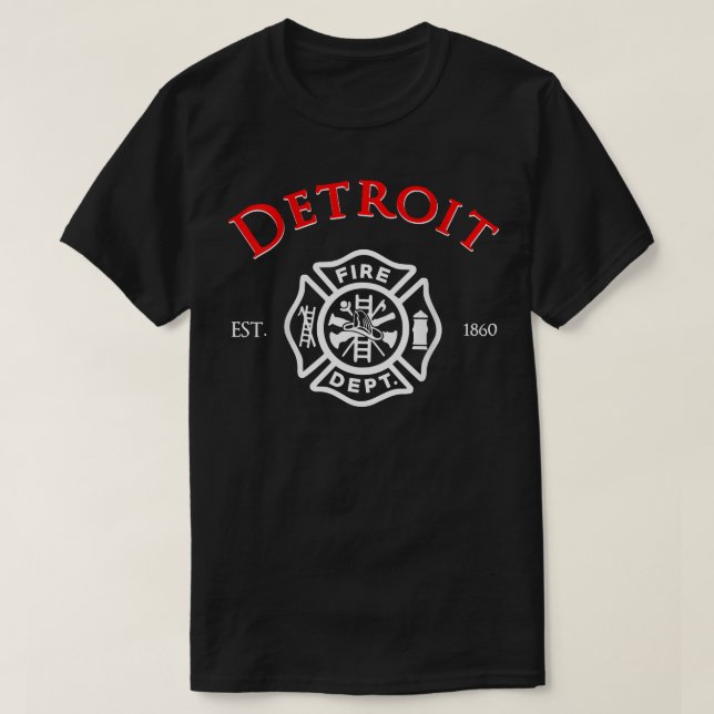 T-shirt Ville de Detroit Secourt incendie Michigan Pompier (Design devant)