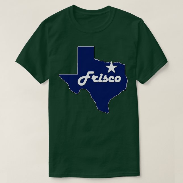 T-shirt Ville de Frisco Texas Lone State Map Navy Blue (Design devant)