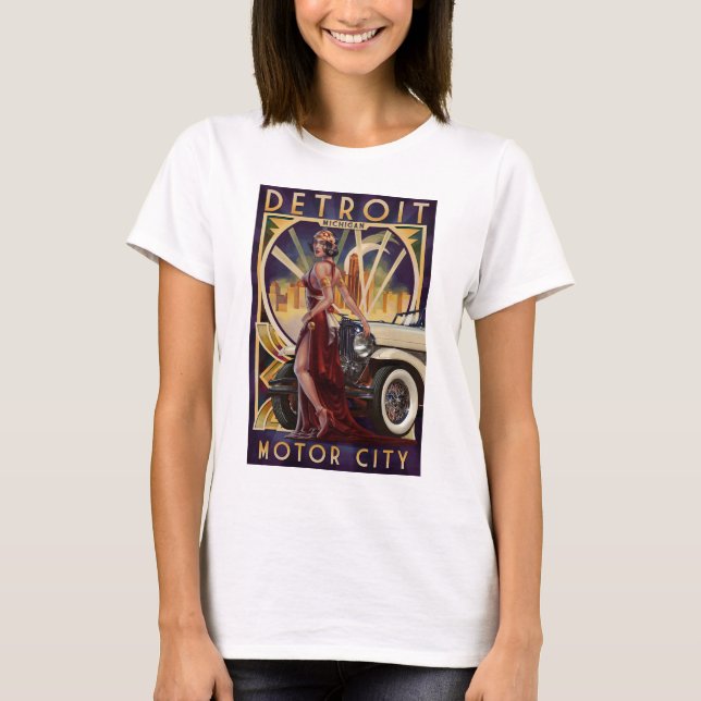 T-shirt Ville de moteur de Detroit, Michigan | (Devant)