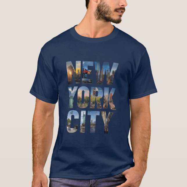 T-shirt VILLE DE NEW YORK Collage rétro (Devant)