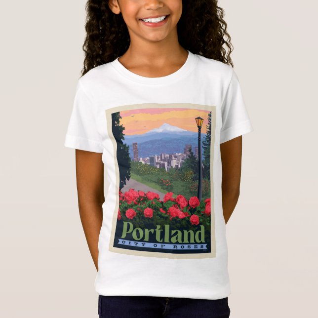 T-Shirt Ville de Rose | Portland, Oregon (Devant)