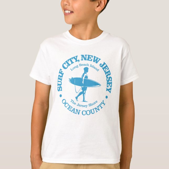 T-shirt Ville de surf (surfeur) (Devant)