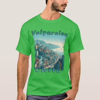 T-shirt ville de Valparaiso Chili ville portuaire colline