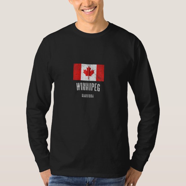 T-shirt Ville De Winnipeg Canada Pavillon Canadien Zip (Devant)