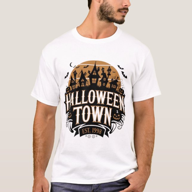 T-shirt ville d'halloween (Devant)