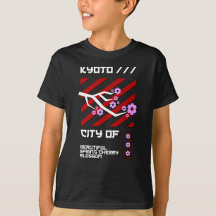 T-shirt Ville du Japon - Kyoto Ville de Cherry Blossom