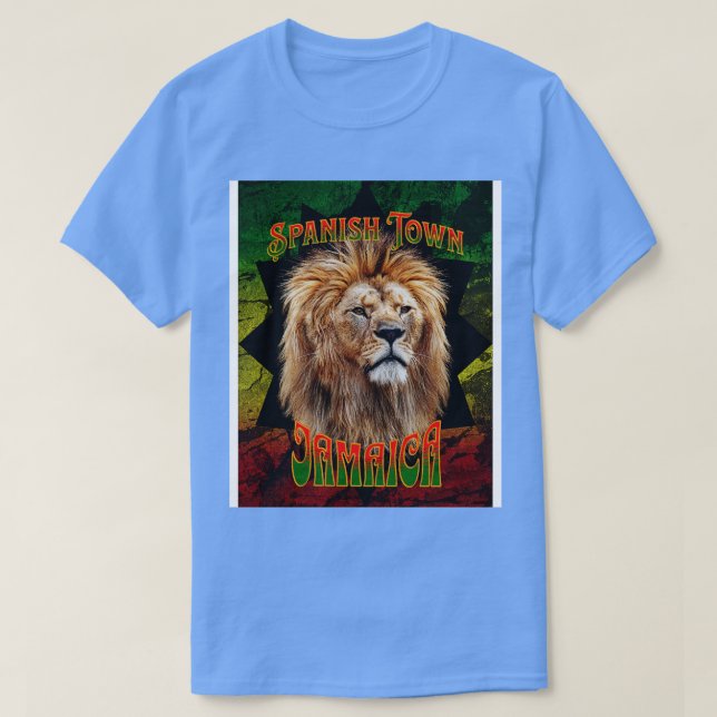 T-shirt VILLE ESPAGNOLE Jamaïque Rasta Lion Reggae (Design devant)