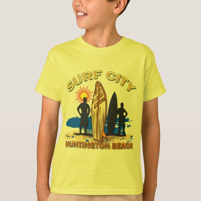 T-SHIRT VILLE HUNTINGTON BEACH DE SURF (Devant)