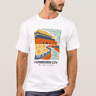 T-shirt Ville interdite Pékin Chine Voyage art floral