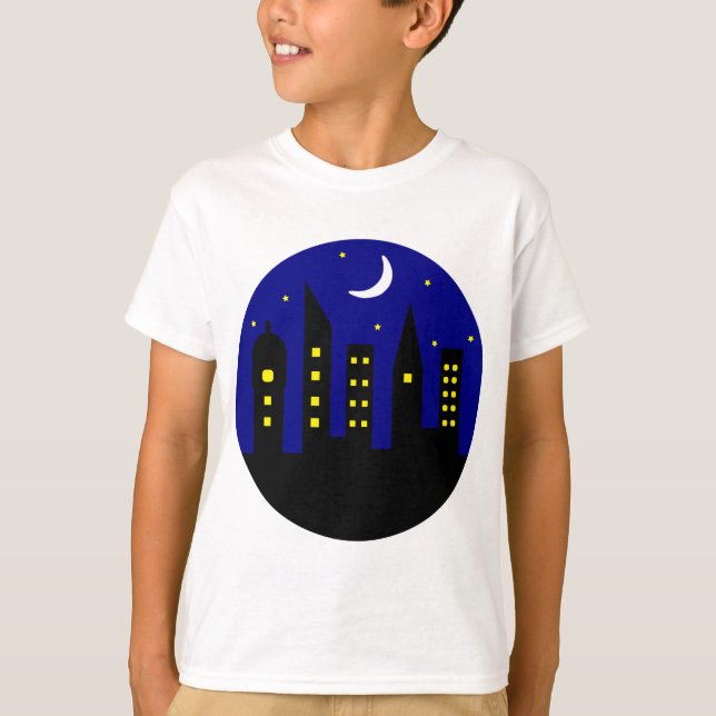 T-shirt ville la nuit (Devant)