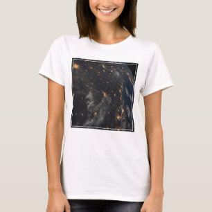 T-shirt Ville Lumière La Nuit Sur La Planète Terre