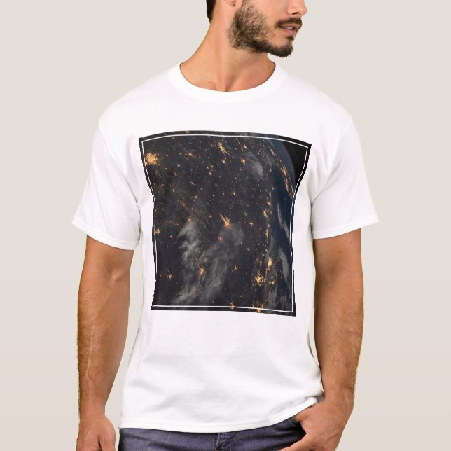 T-shirt Ville Lumière La Nuit Sur La Planète Terre (Devant)