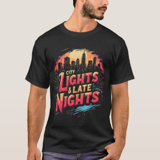 T-shirt Ville Lumières et nuits tardives Vibrant Urban Sky