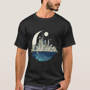 T-shirt Ville Moderne Skyline Paysage À La Découverte De N