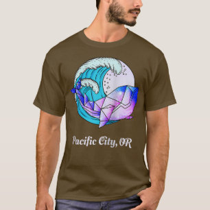 T-shirt Ville Pacifique OU Peinture japonaise Découlage d'