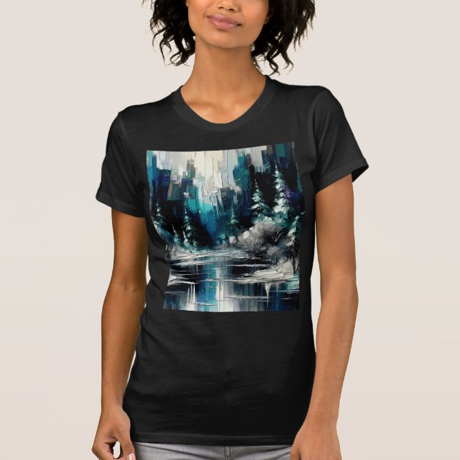 T-shirt Ville peinte - Scène d'hiver 1006 (Devant)