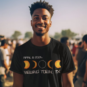 T-shirt Ville personnalisée Etat Total Solaire Eclipse 202
