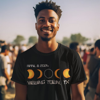 T-shirt Ville personnalisée Etat Total Solaire Eclipse 202