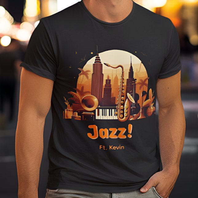 T-shirt Ville Retro Jazz personnalisée (Créateur téléchargé)