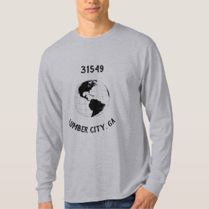 T-shirt Ville State Code Zip Globe World Map