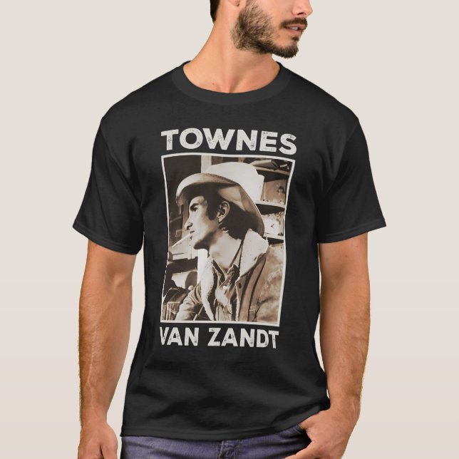 T-shirt Villes hors-la-loi rétro Van Zandt Fan Art (Devant)