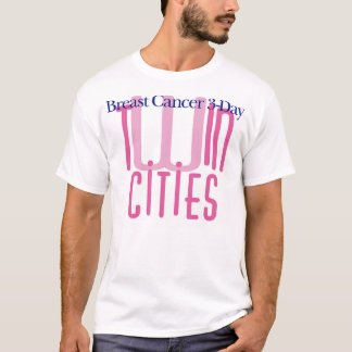 T-shirt Villes jumelles de trois jours de cancer du sein