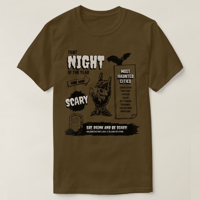 T-shirt Villes les plus hantées Salem Scary Ghost Chasseur (Design devant)