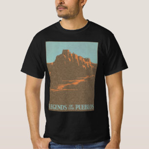 T-shirt Villes Taos Pueblos vintage Nouveau-Mexique, Art d