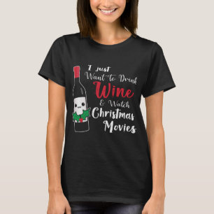 T-shirt Vin amusant Regarder les films de Noël