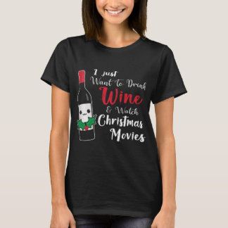 T-shirt Vin amusant Regarder les films de Noël