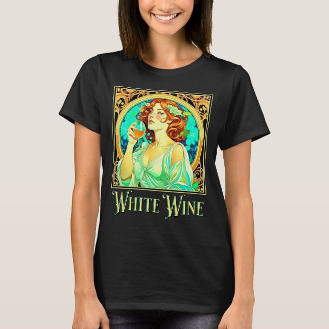 T-shirt Vin blanc Art nouveau (Devant)
