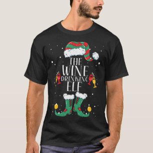 T-shirt Vin Boire Elfe Correspondant Famille Pajama de Noë