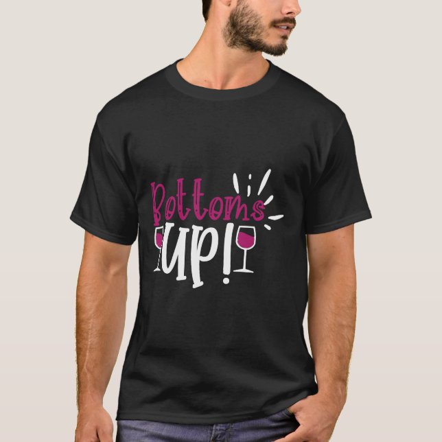 T-shirt Vin Boire Vin Cave En Bas (Devant)