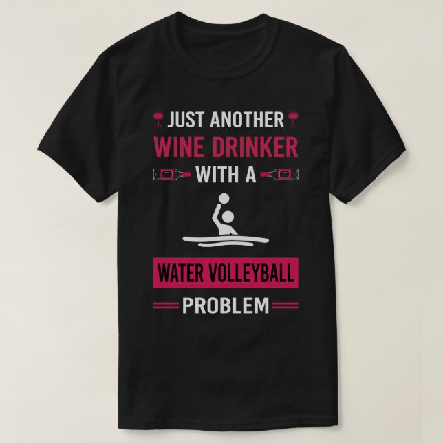 T-shirt Vin Boisson d'eau Volley-ball (Design devant)