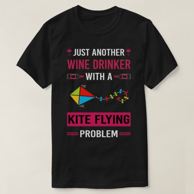 T-shirt Vin Boisson Kite Flying Kites (Design devant)