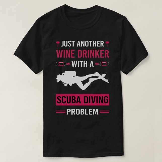 T-shirt Vin Boisson Plongée Plongée Plongée Plongée (Design devant)