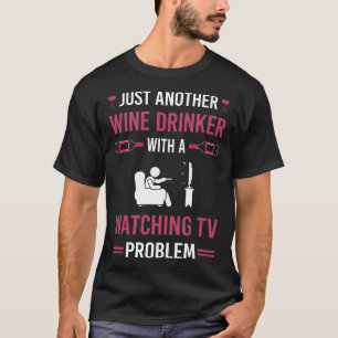 T-shirt Vin buveur regarder la télévision