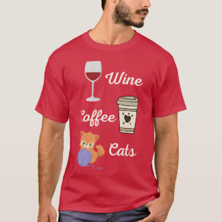 T-shirt Vin Café Chats 70 ans ami