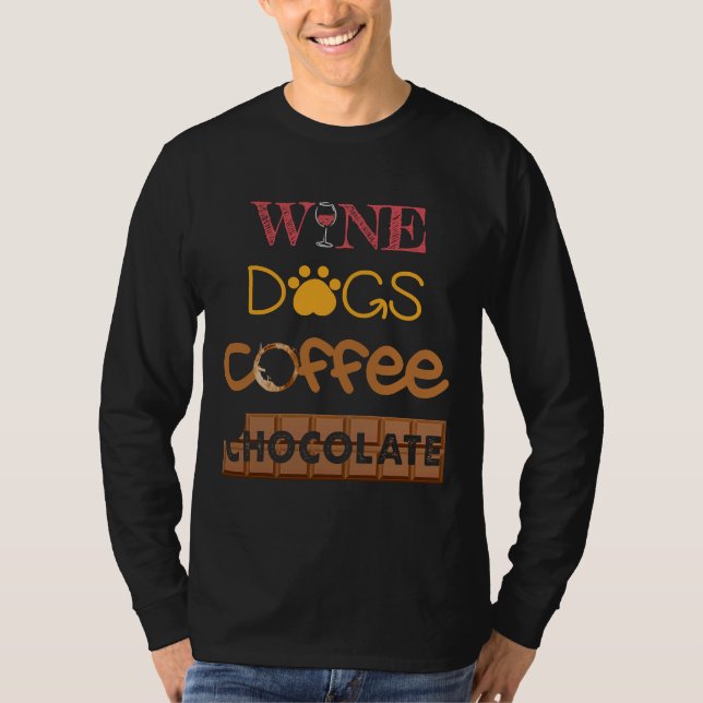 T-shirt Vin Café Chiens Chocolat Boire (Devant)