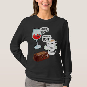 T-shirt Vin Café Et Chocolat Elle Aime Le Chocolat Plus