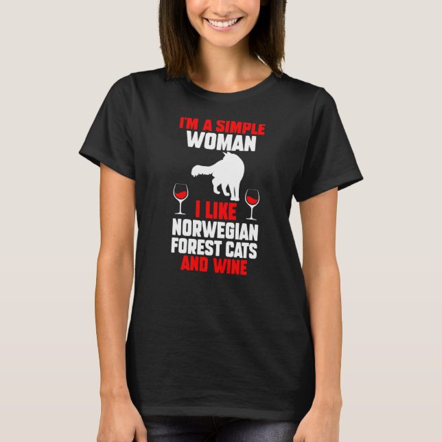 T-shirt Vin Chat Forêt Norvégienne (Devant)